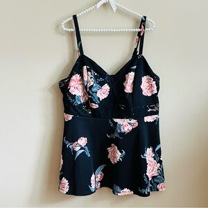 Torrid Black Floral Lace Camisole
